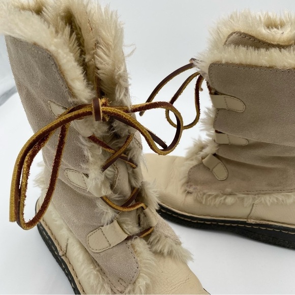 Cherokee‎ Leather Faux Fur Fuzzy Lined Full Lace Up Winter Eskimo Boots Size 7 - Picture 2 of 9